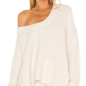 NWT Free People Blue Bell V-Neck Sweater Ivory